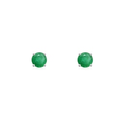 Classic Platinum Emerald Earrings
