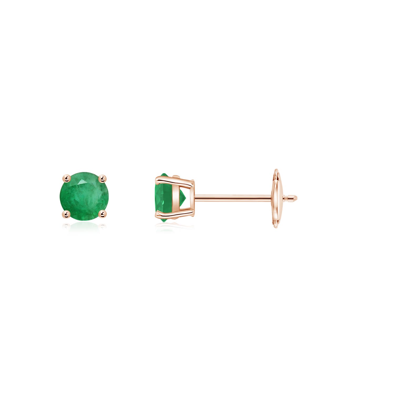 A - Emerald / 0.2 CT / 14 KT Rose Gold