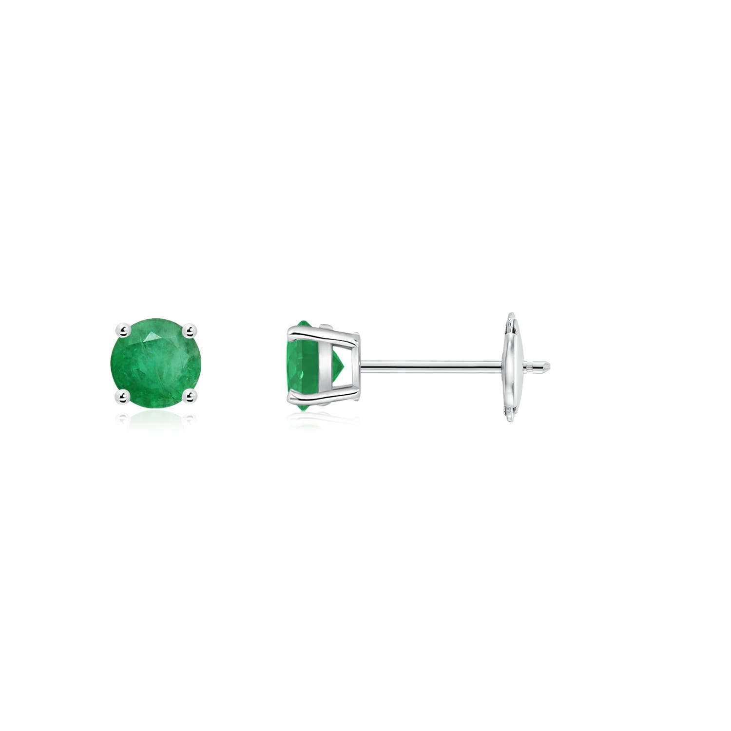 A - Emerald / 0.2 CT / 14 KT White Gold