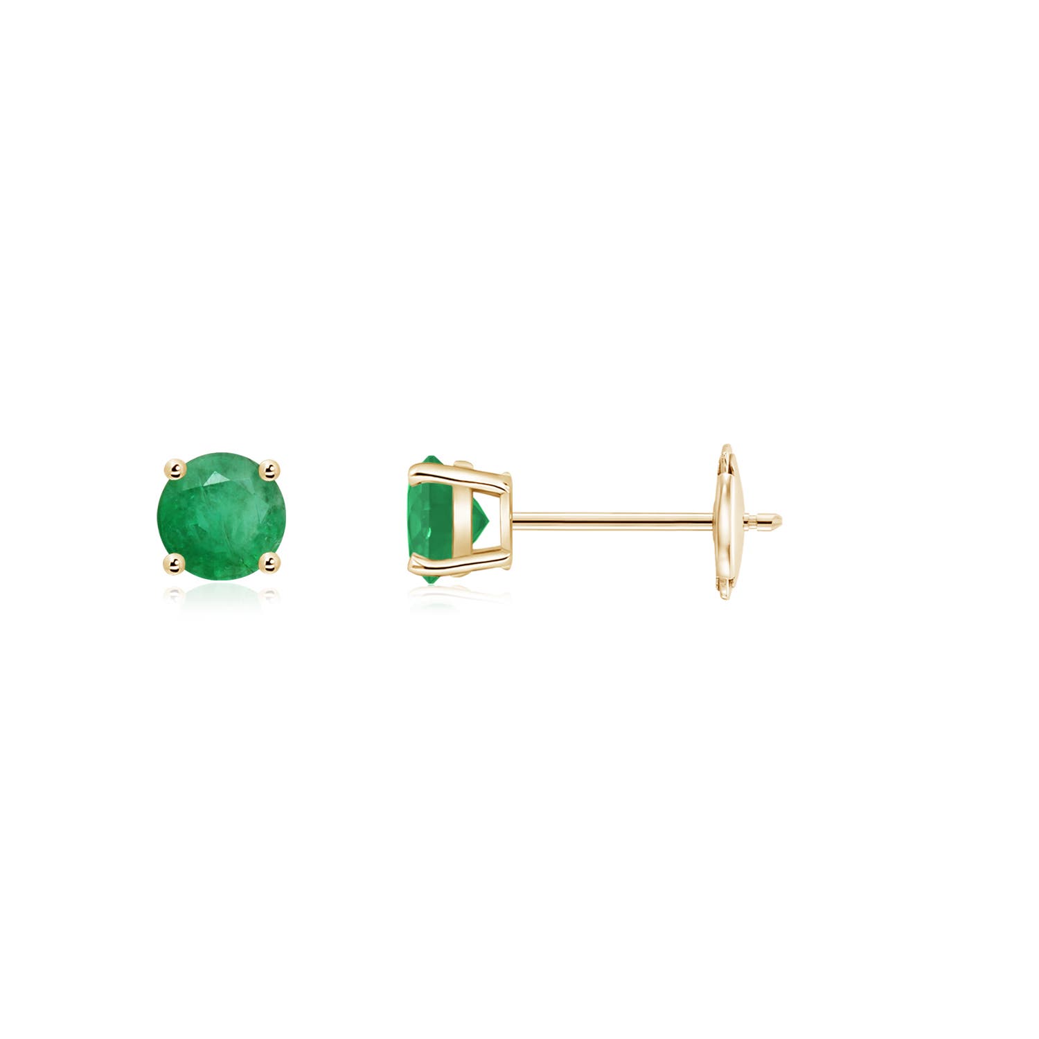 A - Emerald / 0.2 CT / 14 KT Yellow Gold