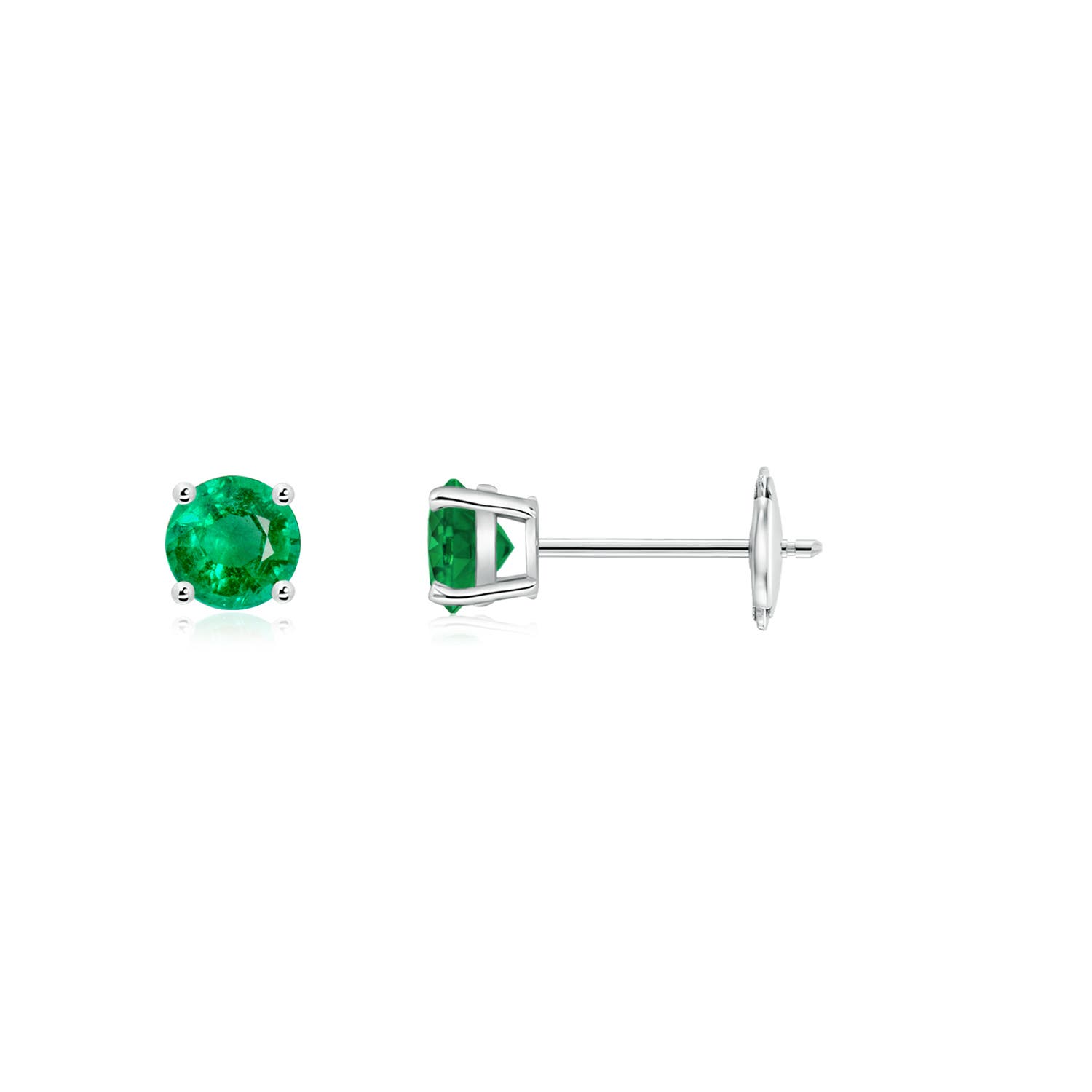 AAA - Emerald / 0.2 CT / 14 KT White Gold