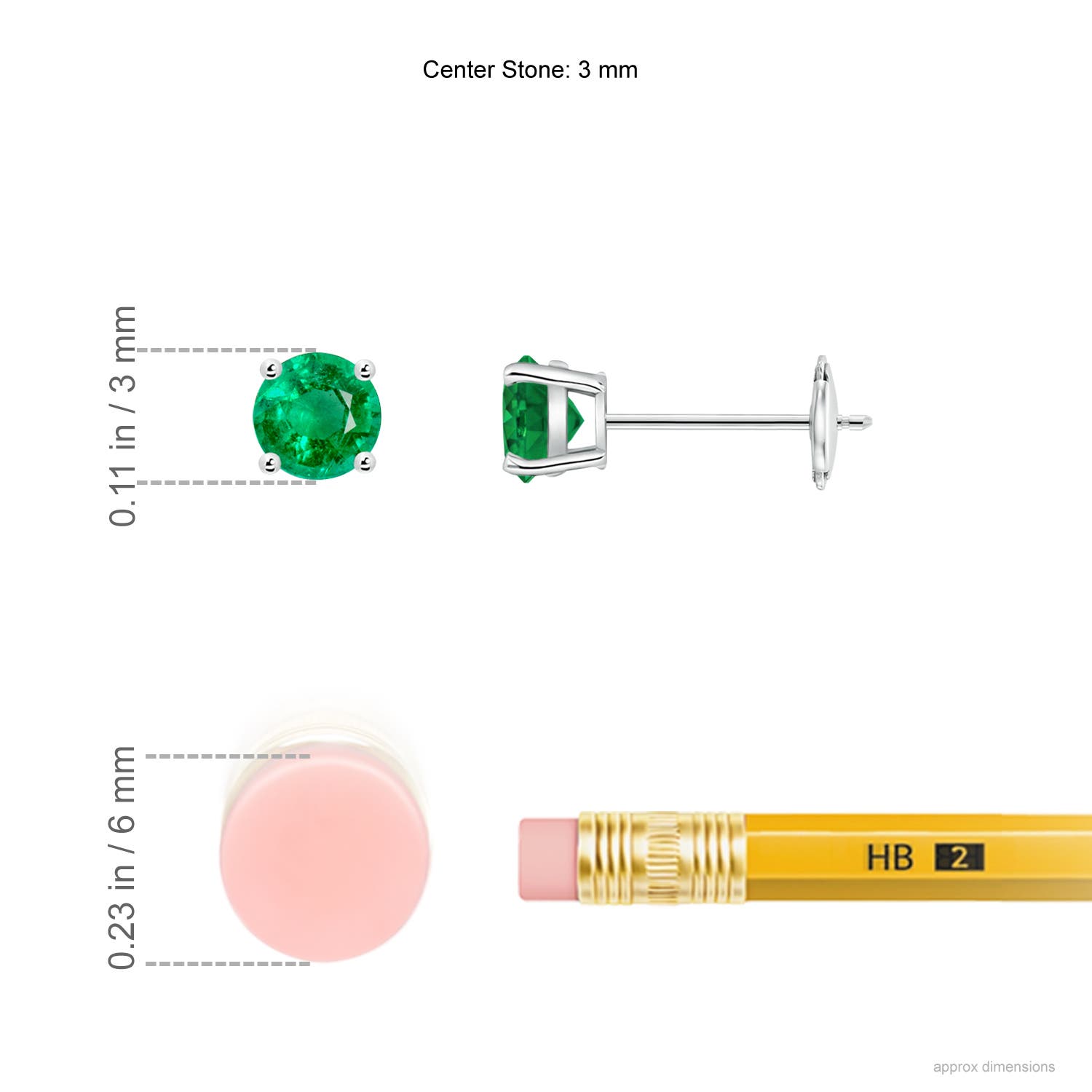 AAA - Emerald / 0.2 CT / 14 KT White Gold