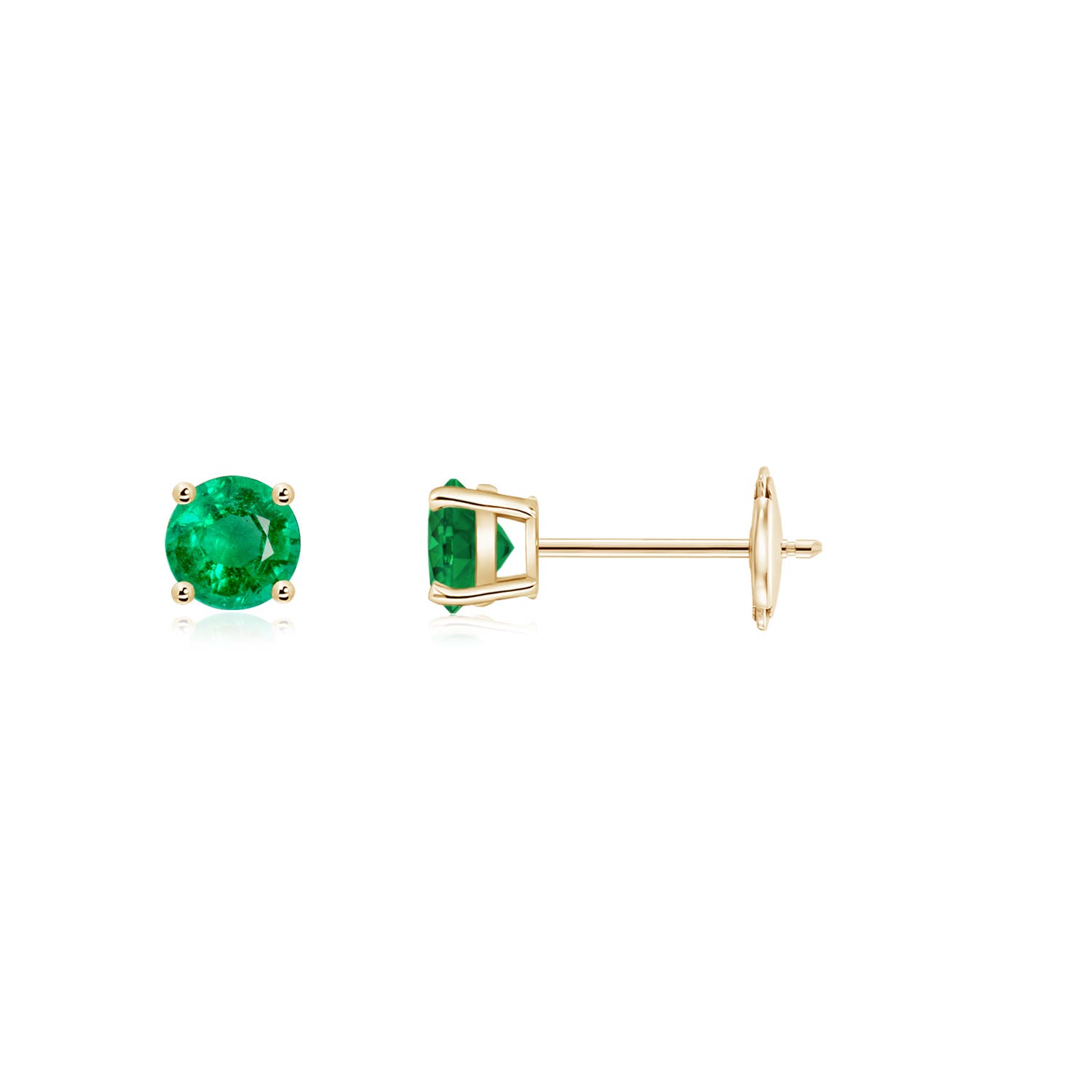 AAA - Emerald / 0.2 CT / 14 KT Yellow Gold