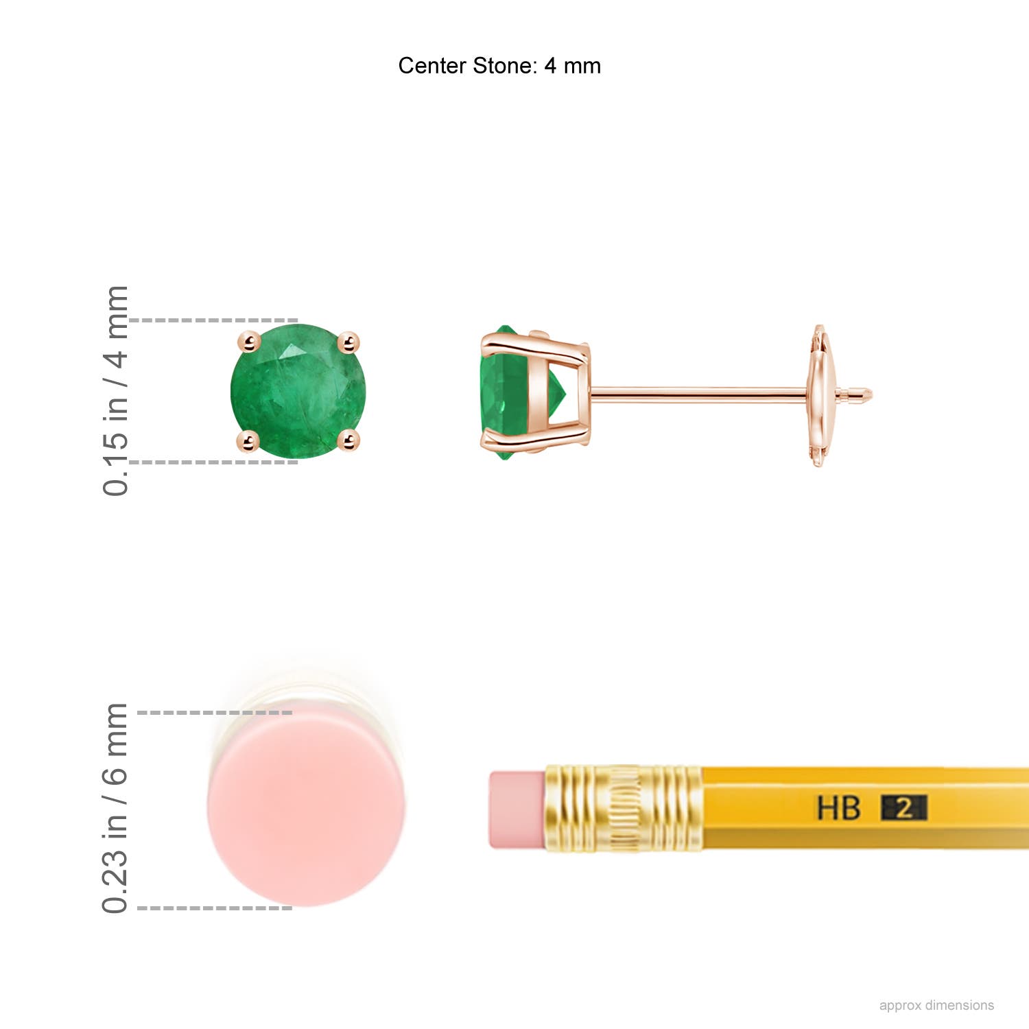 A - Emerald / 0.48 CT / 14 KT Rose Gold