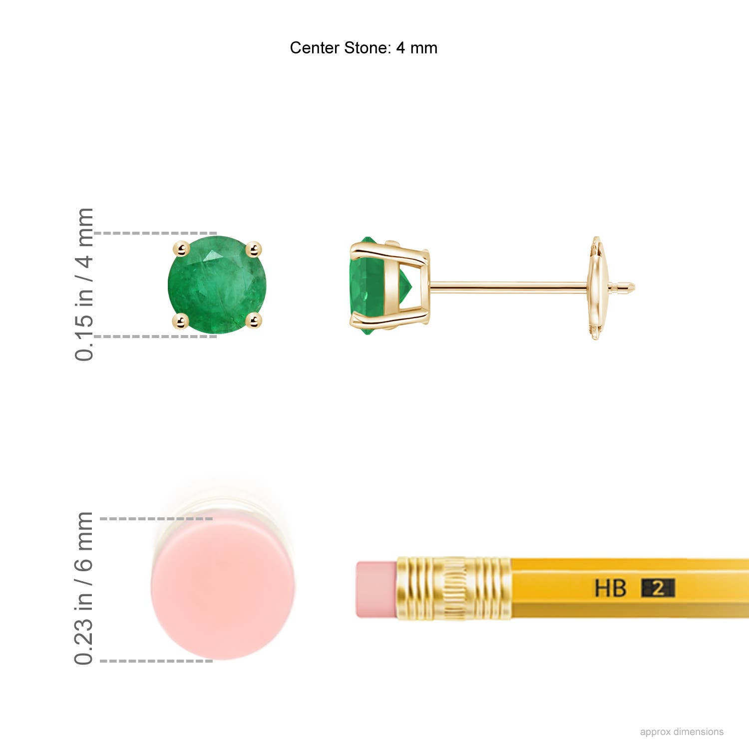 A - Emerald / 0.48 CT / 14 KT Yellow Gold