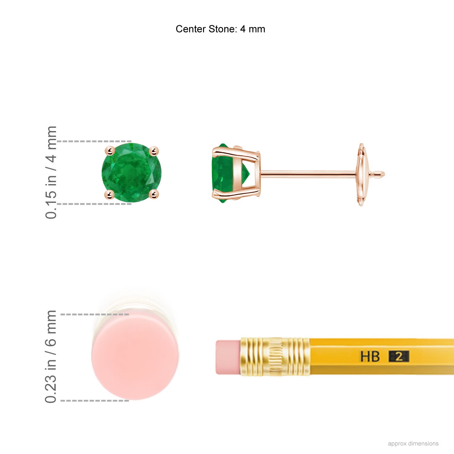 AA - Emerald / 0.48 CT / 14 KT Rose Gold