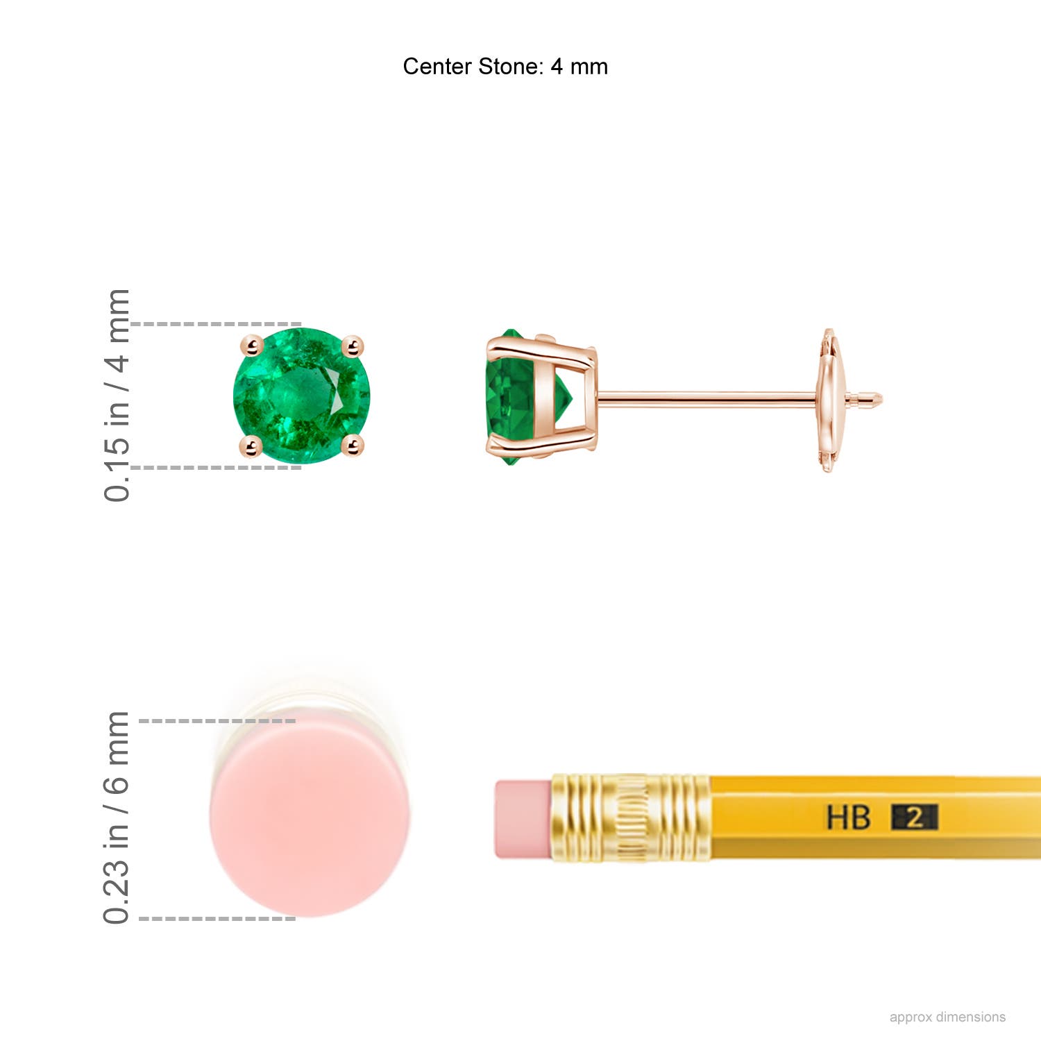 AAA - Emerald / 0.48 CT / 14 KT Rose Gold