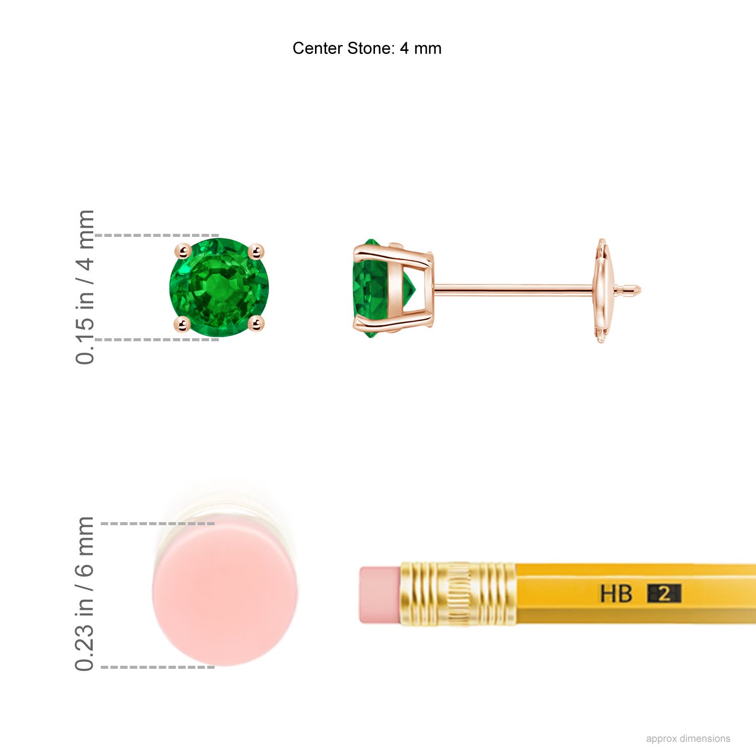 AAAA - Emerald / 0.48 CT / 14 KT Rose Gold