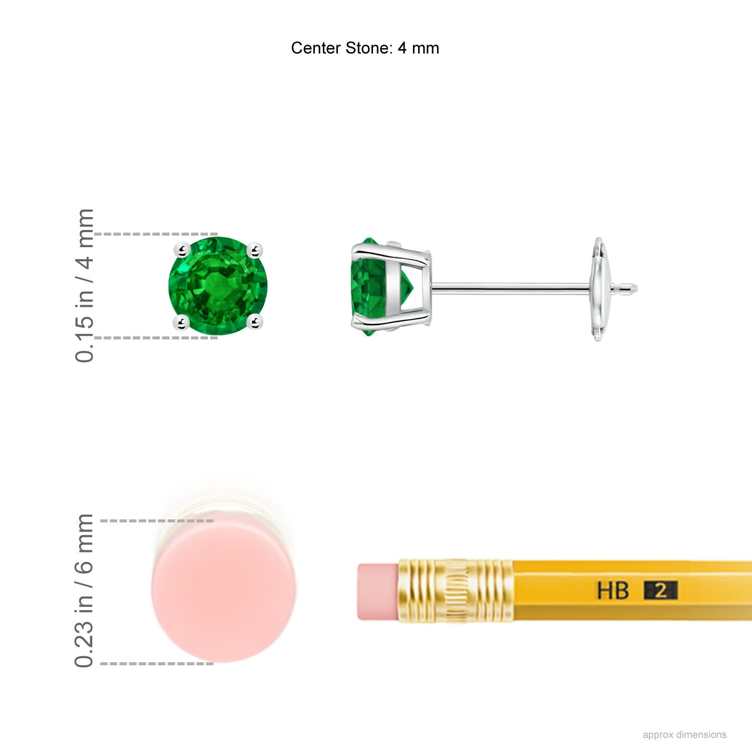 AAAA - Emerald / 0.48 CT / 14 KT White Gold