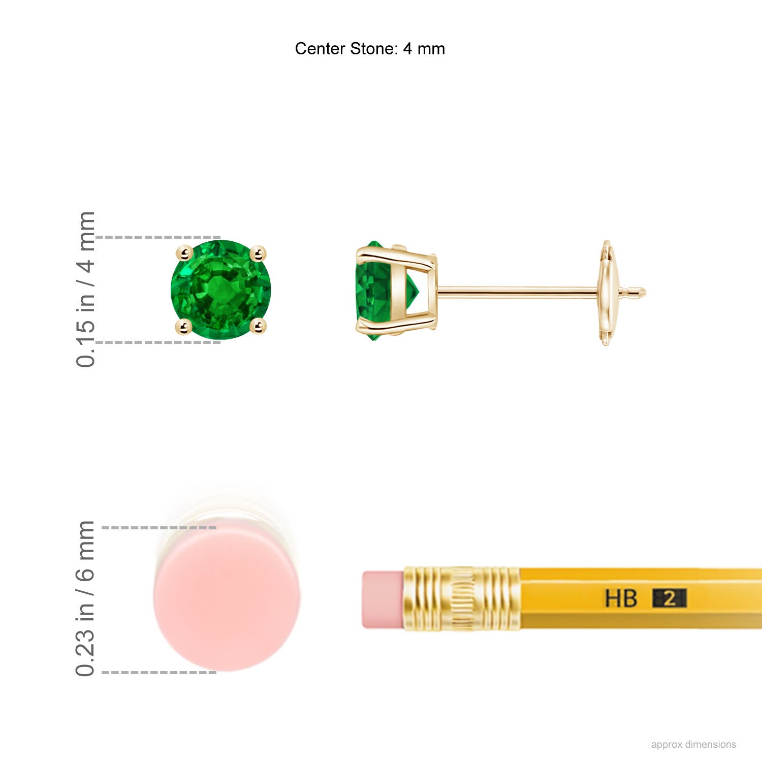 AAAA - Emerald / 0.48 CT / 14 KT Yellow Gold