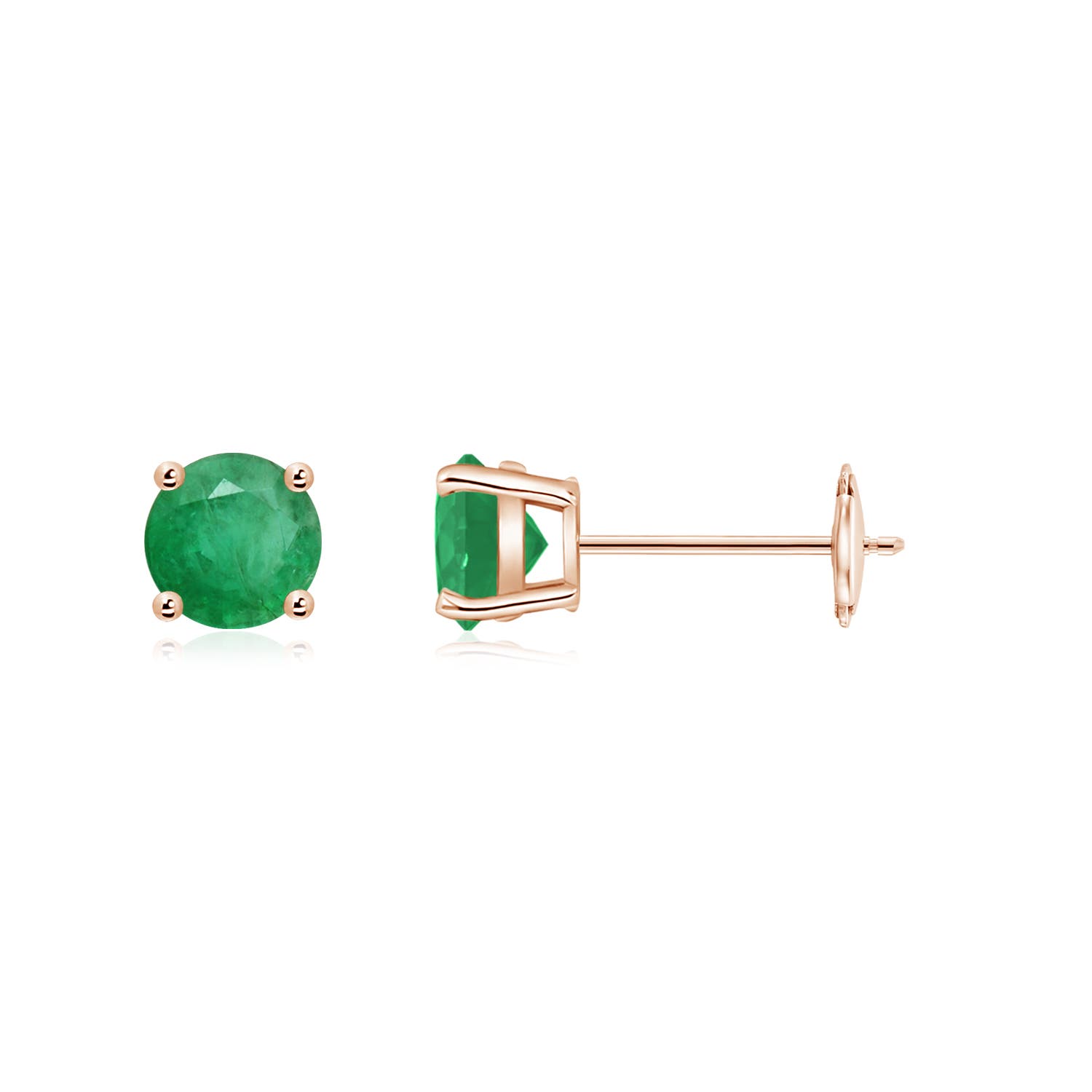 A - Emerald / 0.9 CT / 14 KT Rose Gold