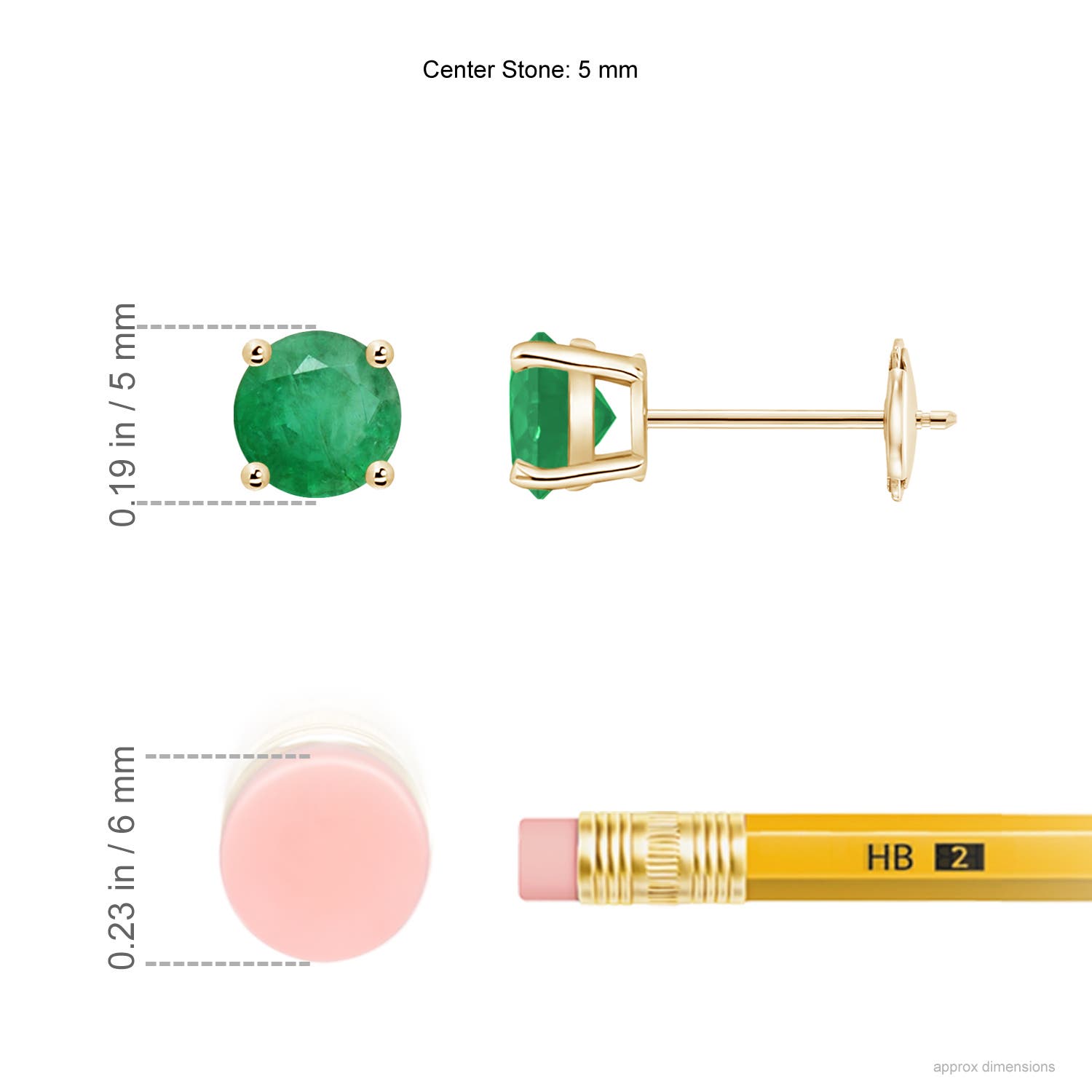 A - Emerald / 0.9 CT / 14 KT Yellow Gold