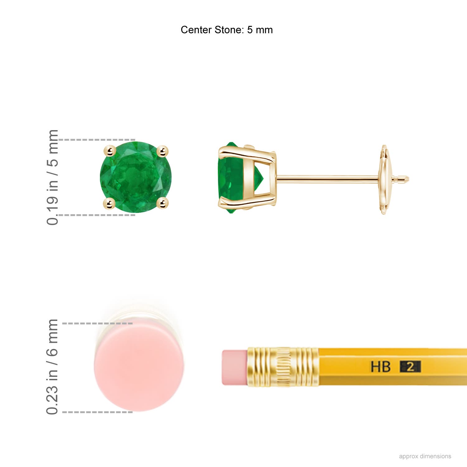 AA - Emerald / 0.9 CT / 14 KT Yellow Gold