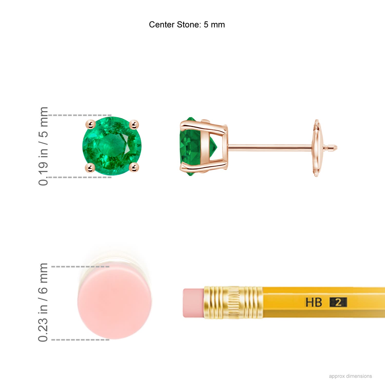 AAA - Emerald / 0.9 CT / 14 KT Rose Gold