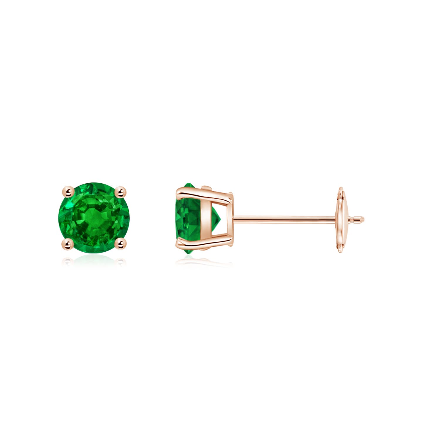 AAAA - Emerald / 0.9 CT / 14 KT Rose Gold