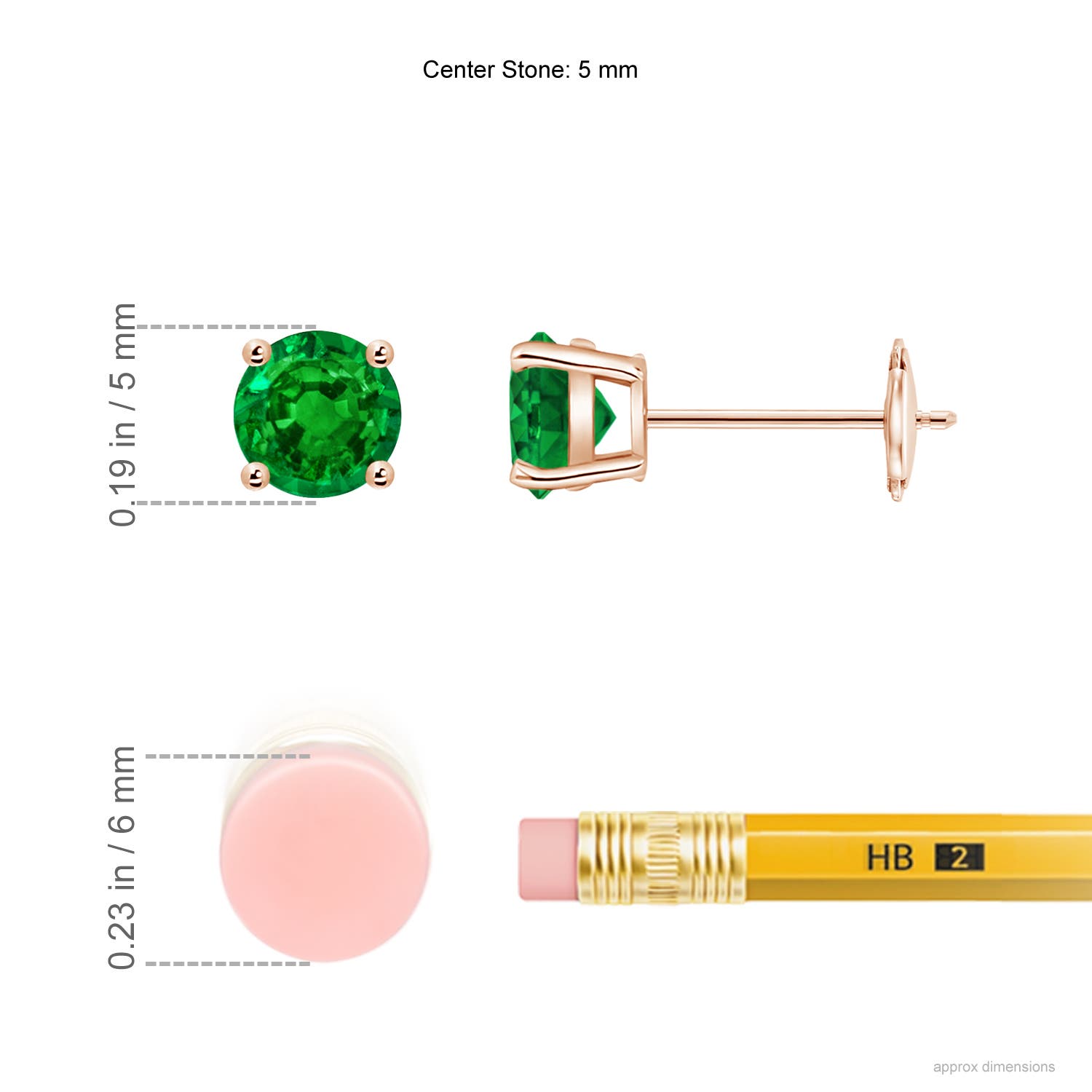 AAAA - Emerald / 0.9 CT / 14 KT Rose Gold