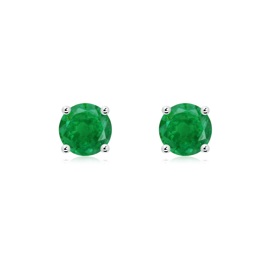 6mm AA Round Emerald Stud Earrings in P950 Platinum 