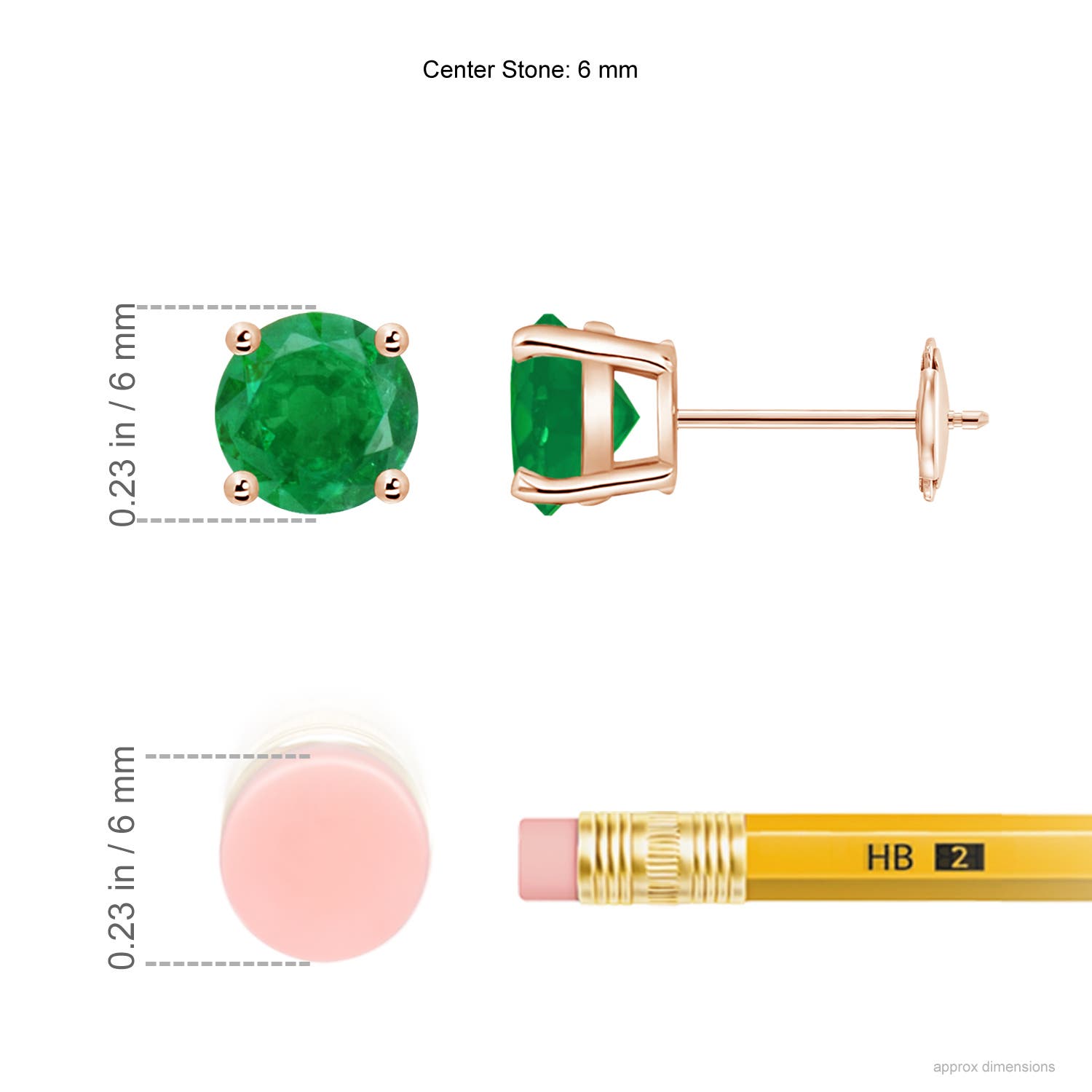 AA - Emerald / 1.5 CT / 14 KT Rose Gold