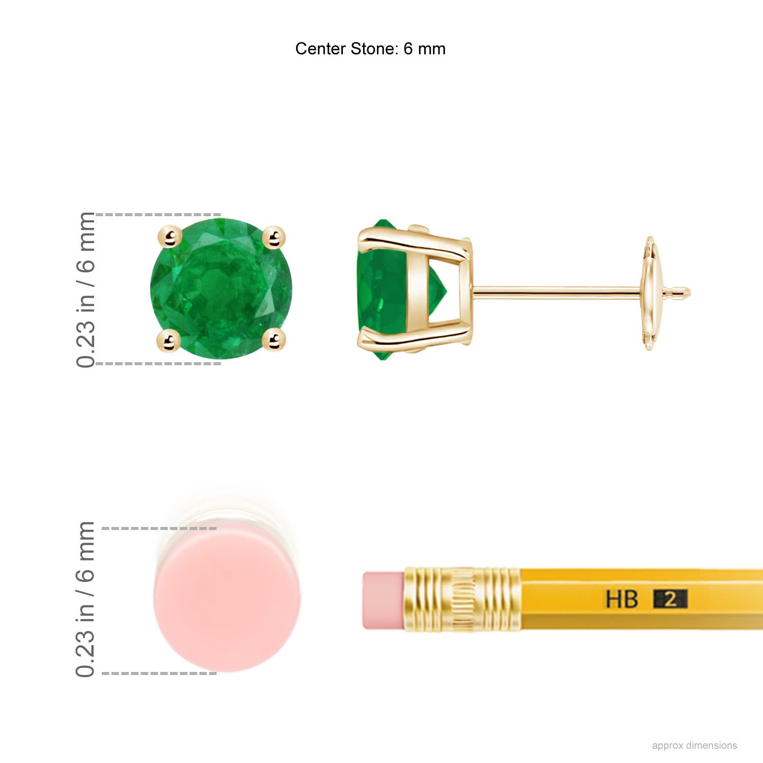 AA - Emerald / 1.5 CT / 14 KT Yellow Gold