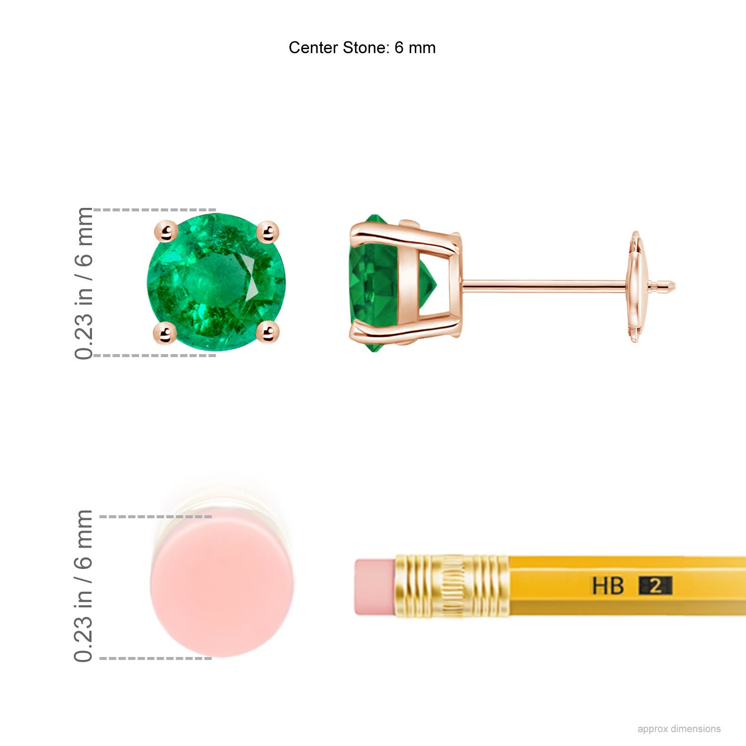 AAA - Emerald / 1.5 CT / 14 KT Rose Gold