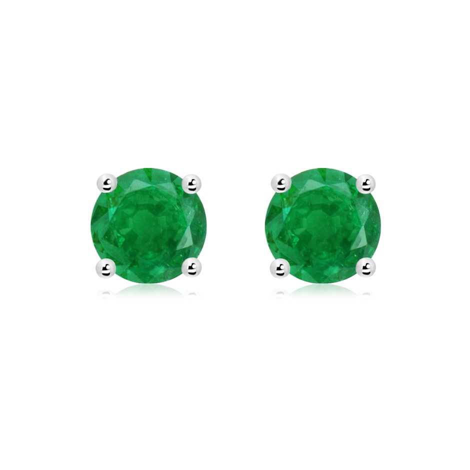 8mm AA Round Emerald Stud Earrings in P950 Platinum 