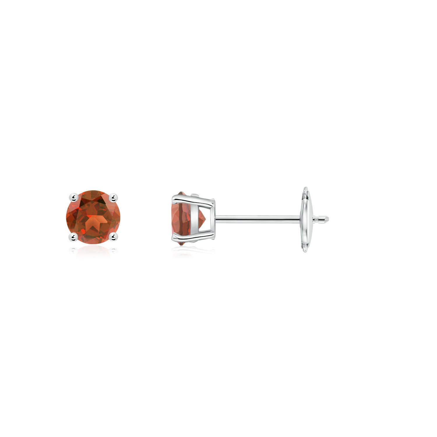 A - Garnet / 0.3 CT / 14 KT White Gold