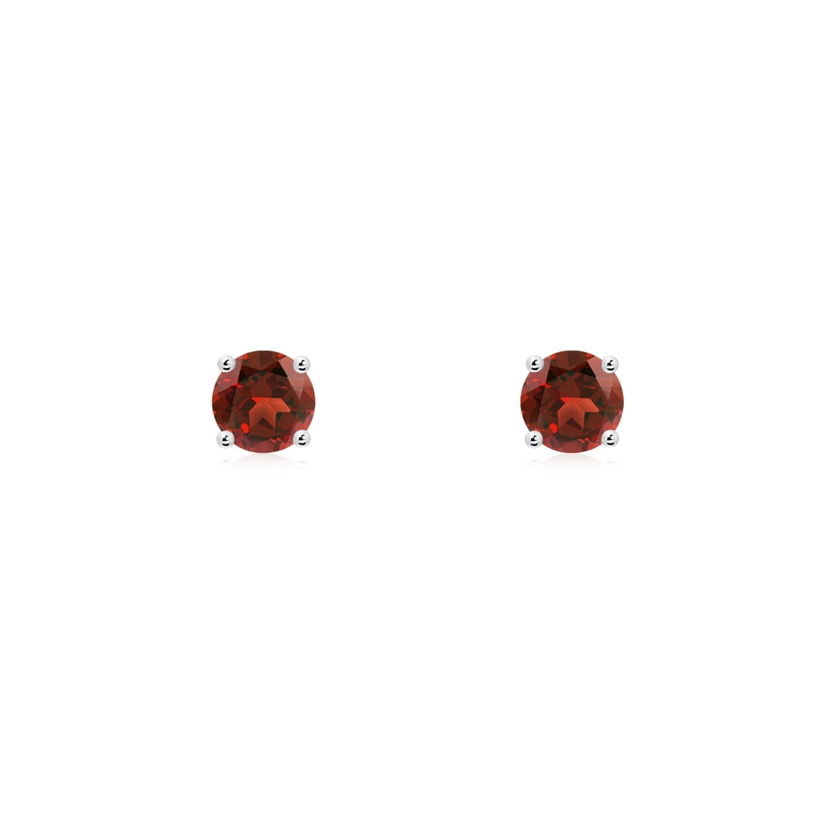 3mm AAAA Round Garnet Stud Earrings in P950 Platinum 