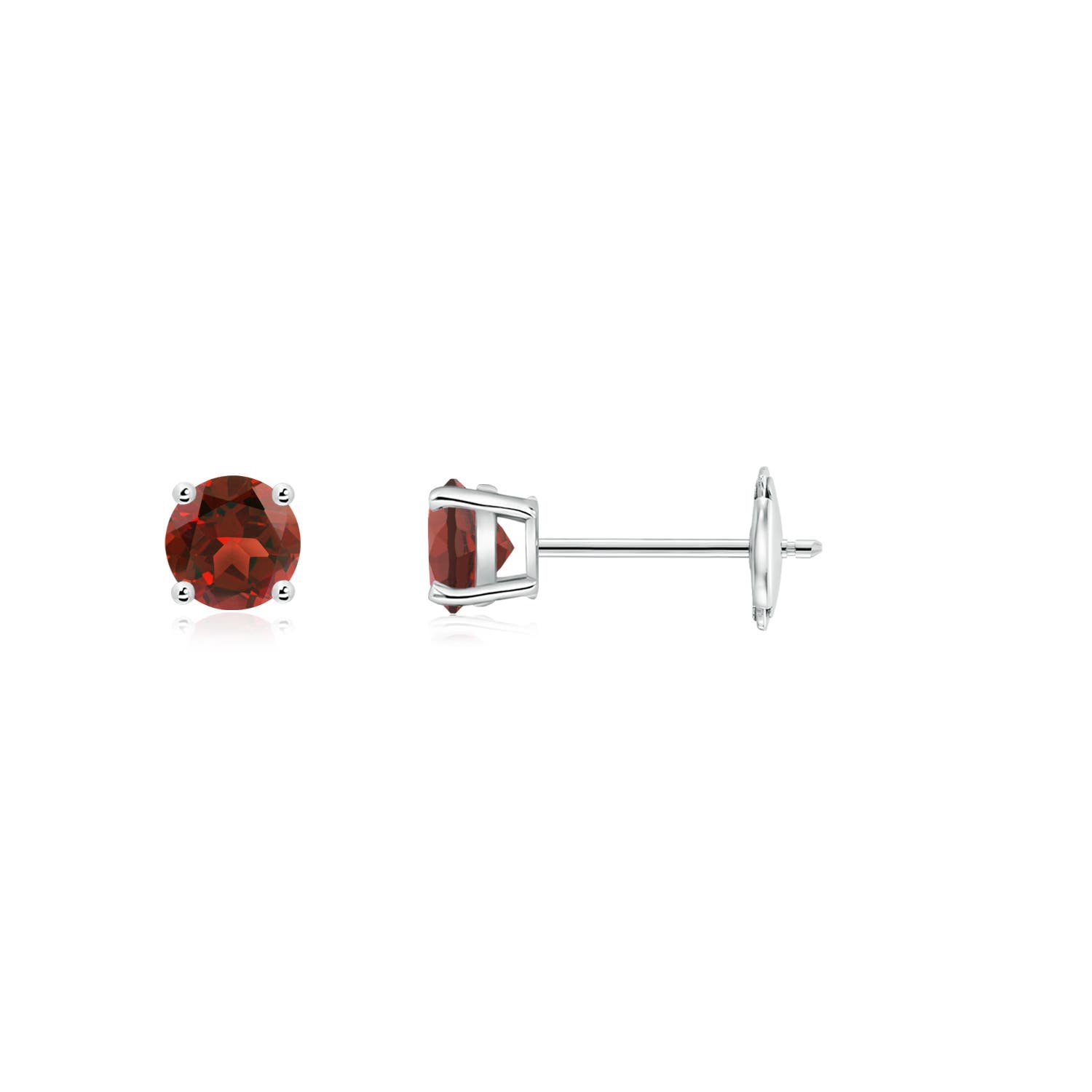 AAAA - Garnet / 0.3 CT / 14 KT White Gold