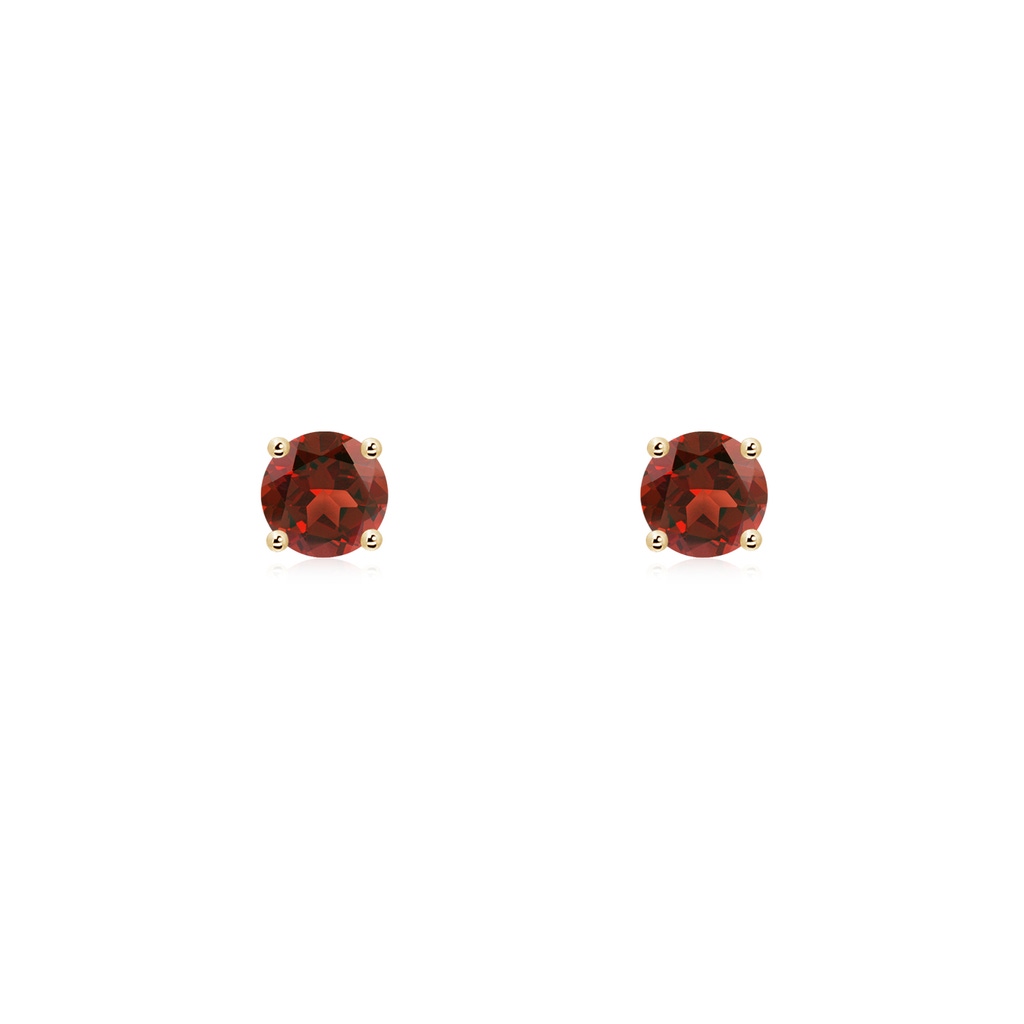 3mm AAAA Round Garnet Stud Earrings in Yellow Gold