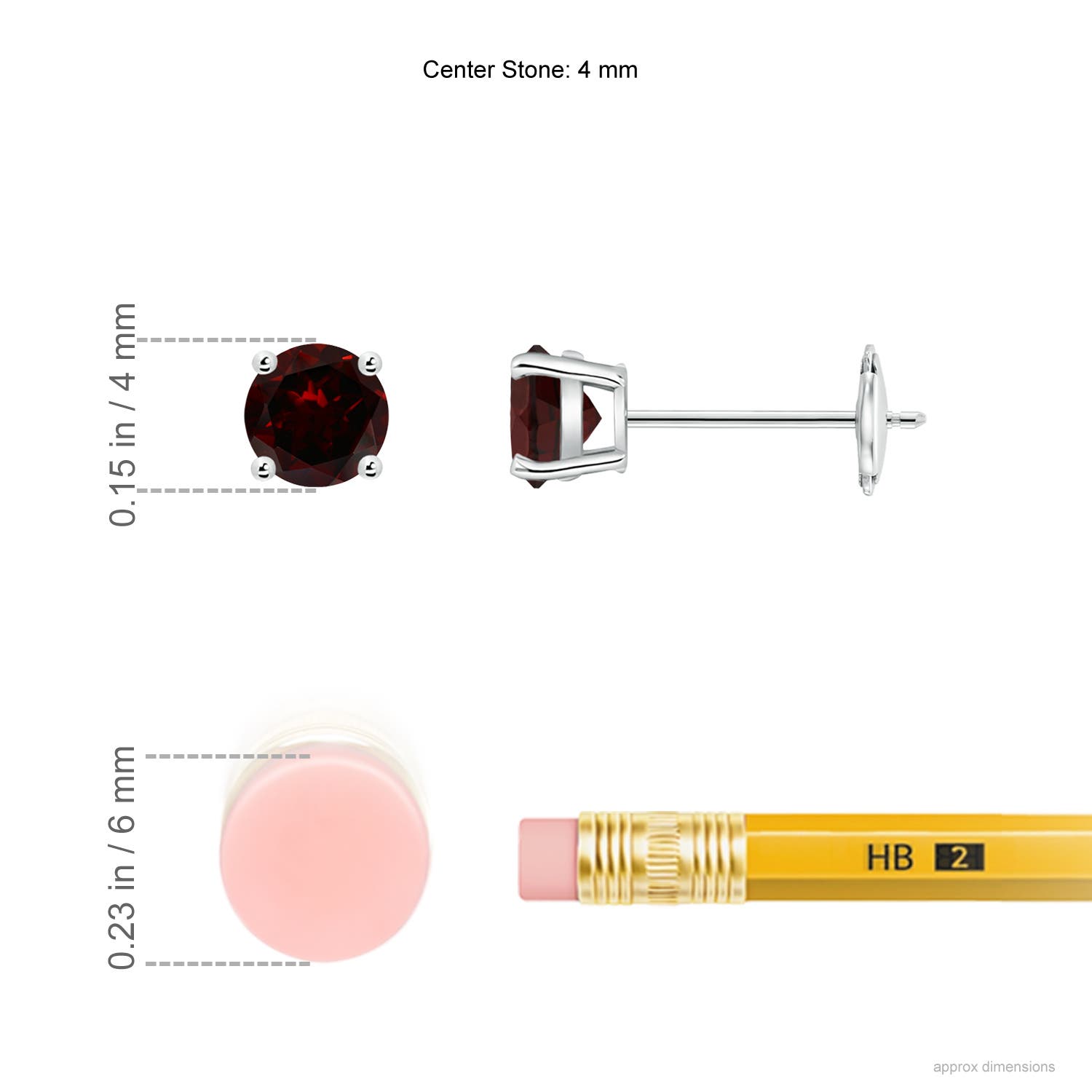 A - Garnet / 0.66 CT / 14 KT White Gold