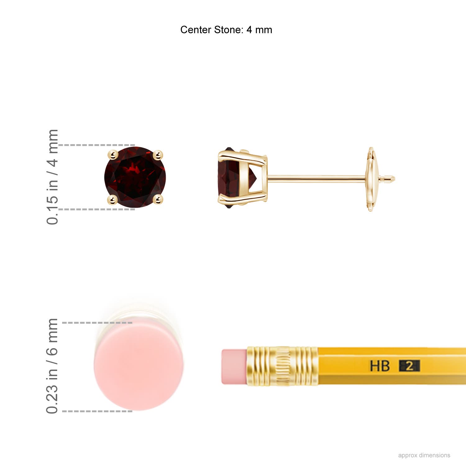 A - Garnet / 0.66 CT / 14 KT Yellow Gold