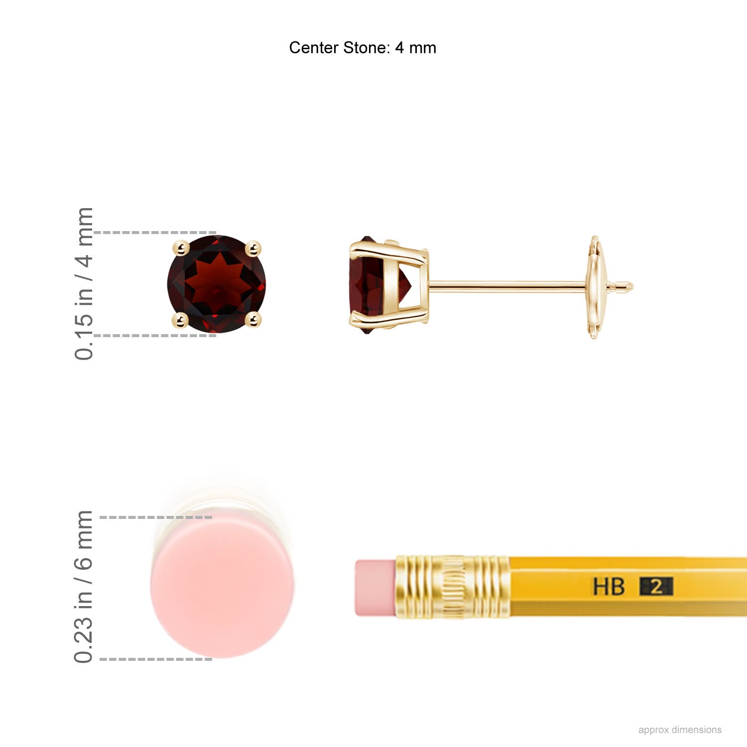 AA - Garnet / 0.66 CT / 14 KT Yellow Gold