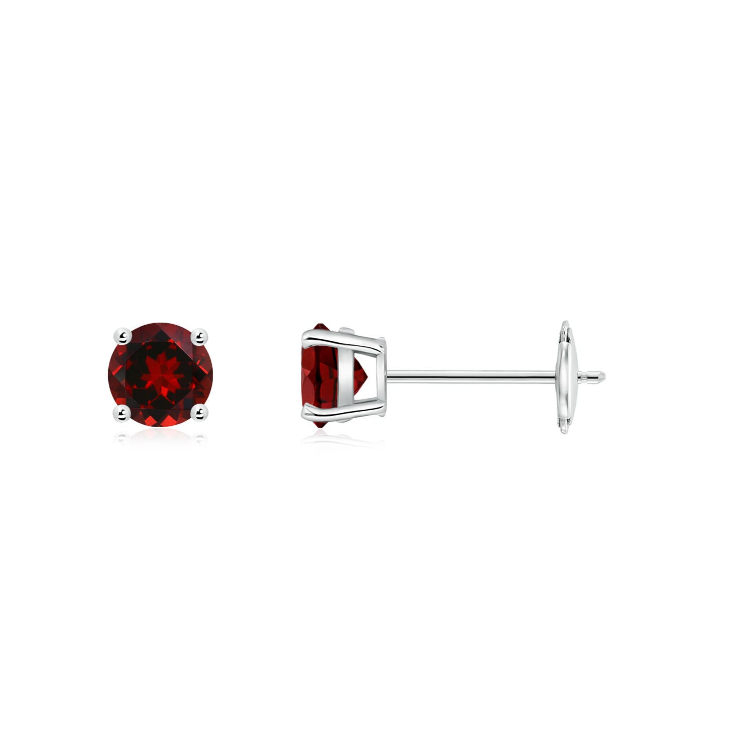 AAAA - Garnet / 0.66 CT / 14 KT White Gold