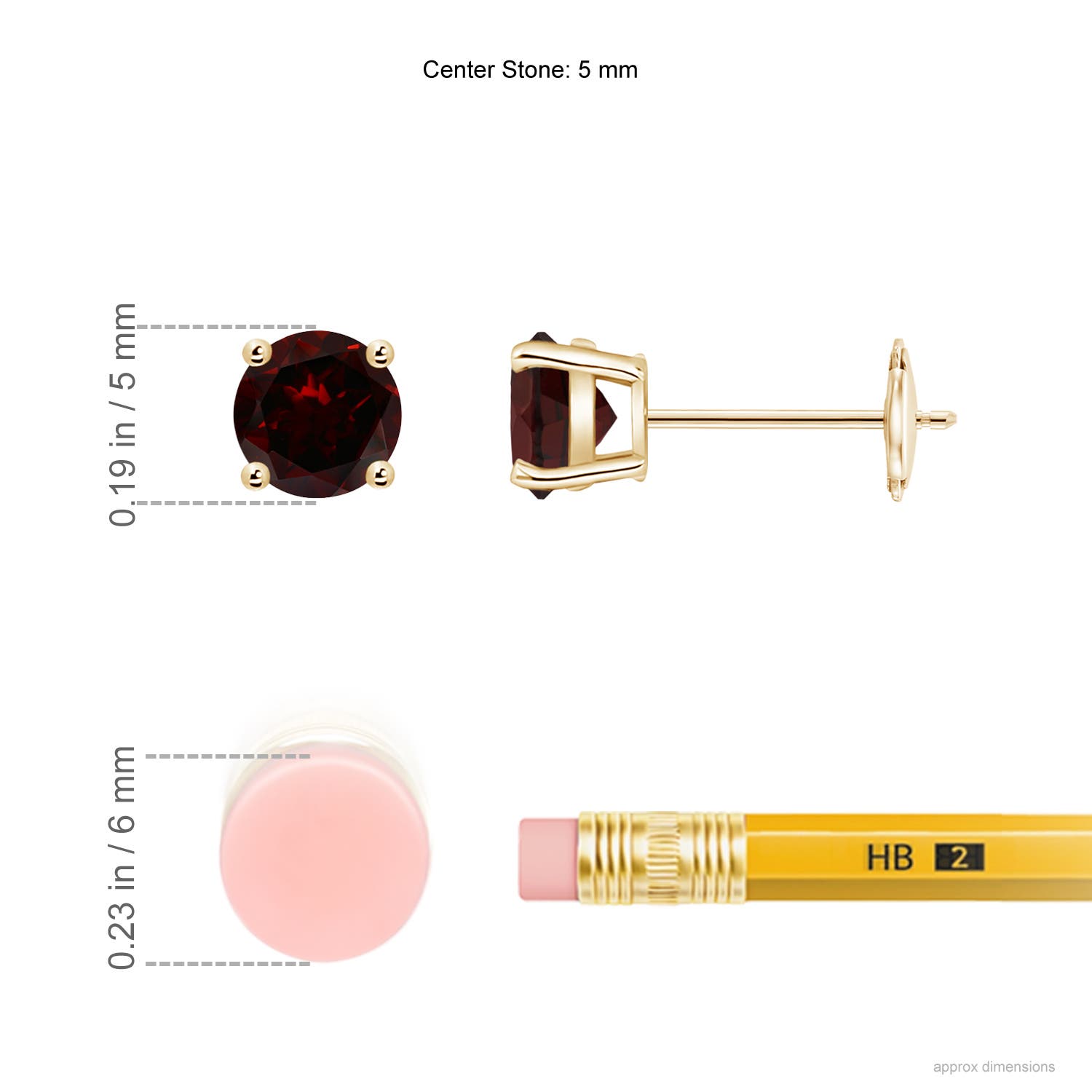 A - Garnet / 1.2 CT / 14 KT Yellow Gold