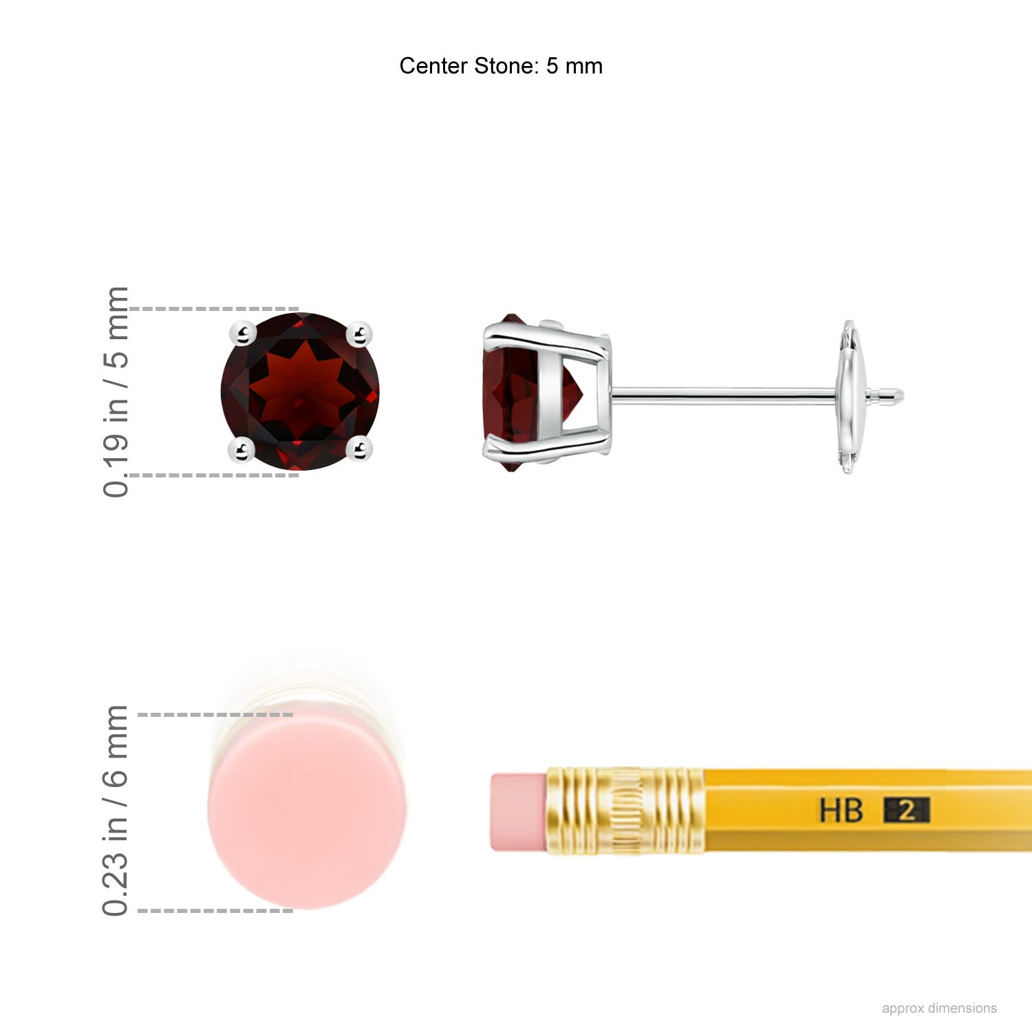 AA - Garnet / 1.2 CT / 14 KT White Gold