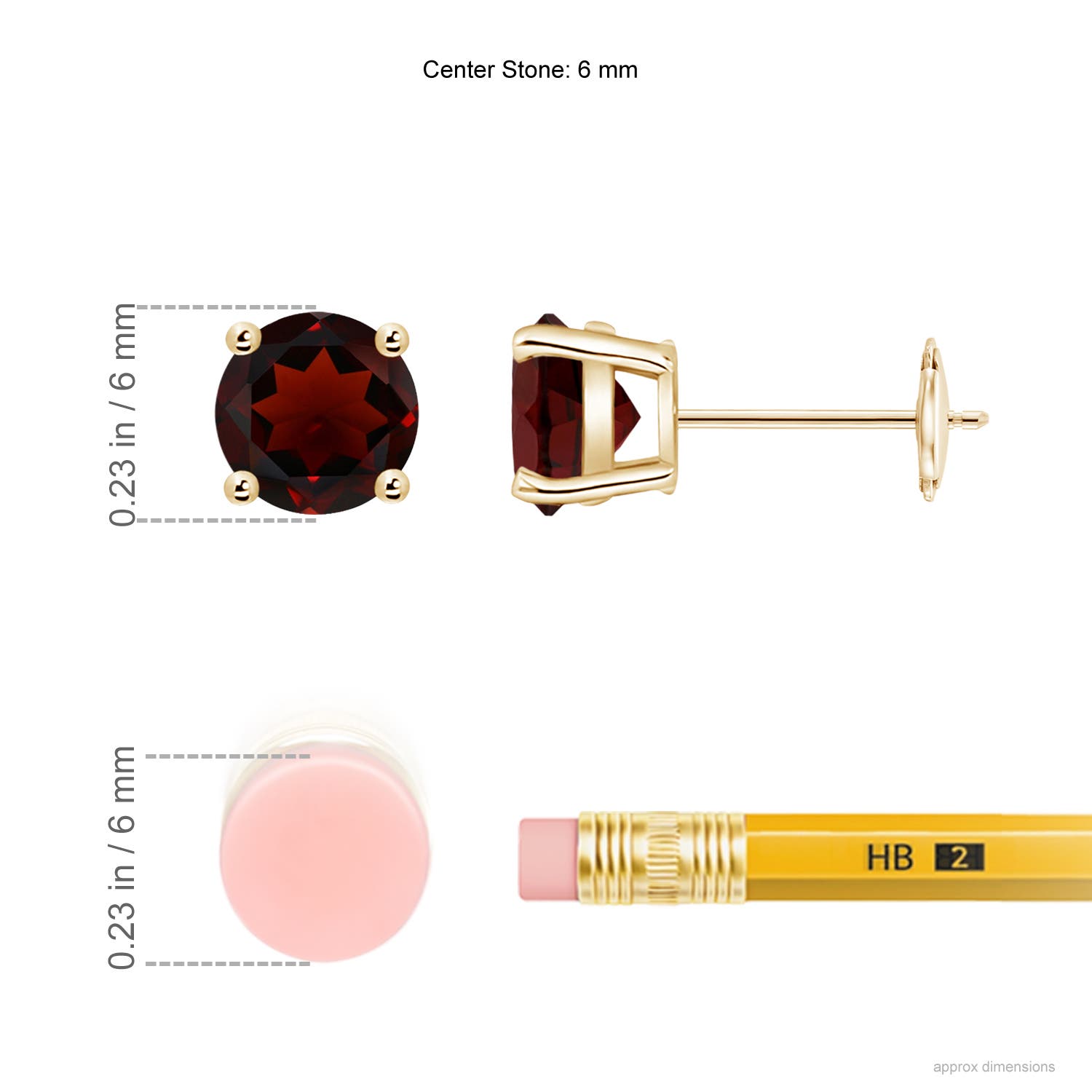 AA - Garnet / 2 CT / 14 KT Yellow Gold