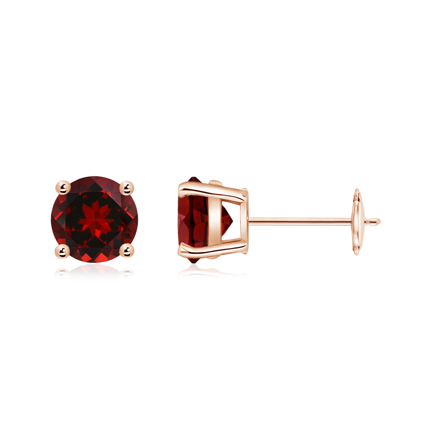 AAAA - Garnet / 2 CT / 14 KT Rose Gold