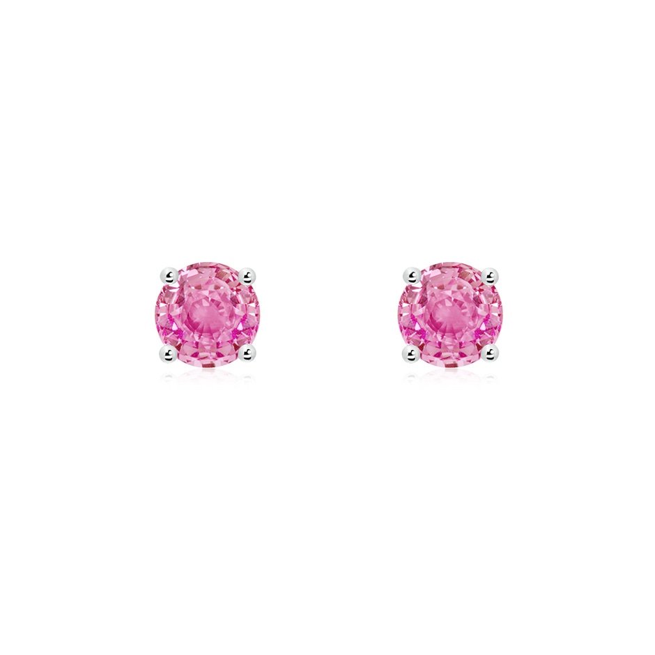 5mm AA Round Pink Sapphire Stud Earrings in P950 Platinum 