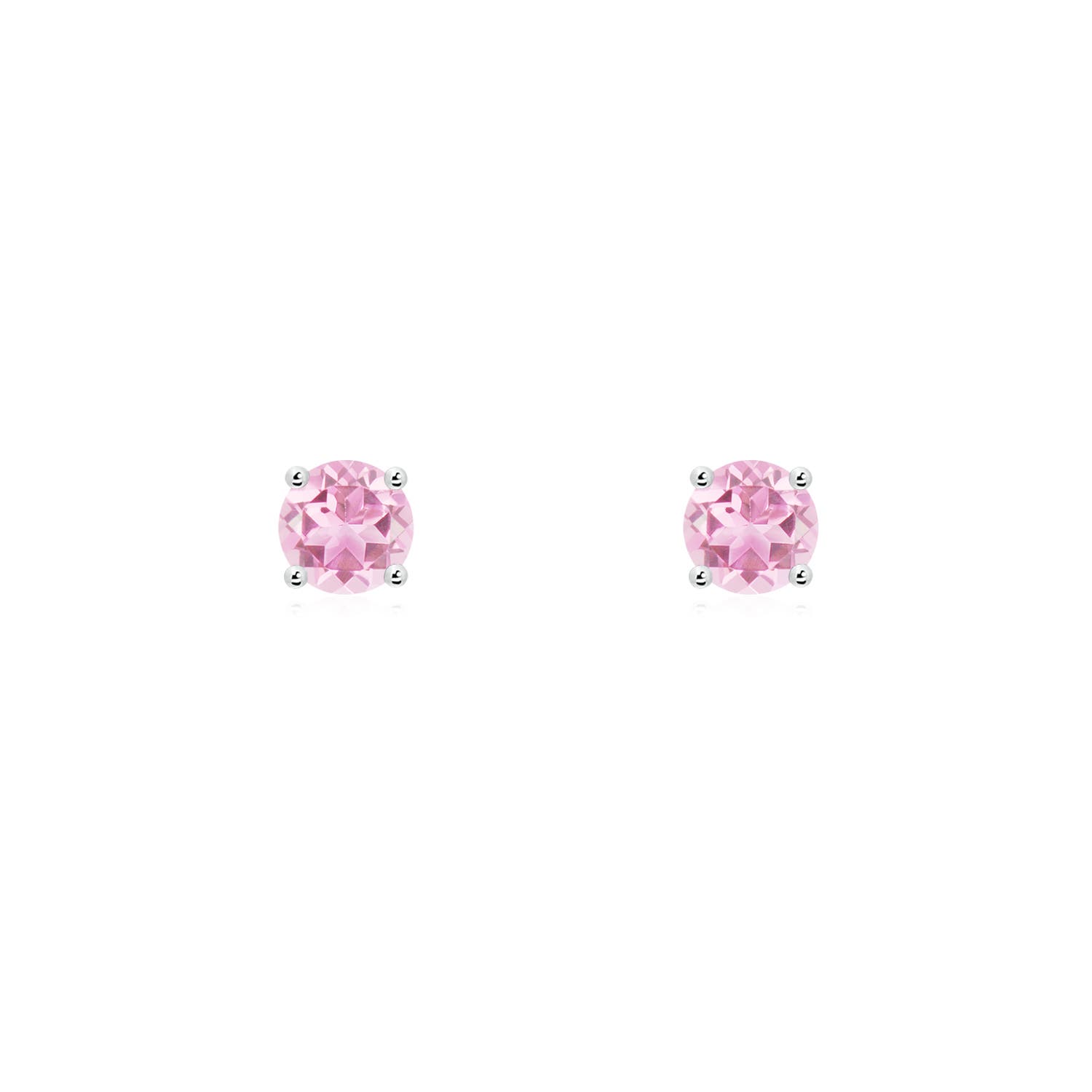 ANGARA Natural 0.22 Ct A-Grade Round Pink Tourmaline Stud Earrings in 14K Gold - Picture 9 of 22