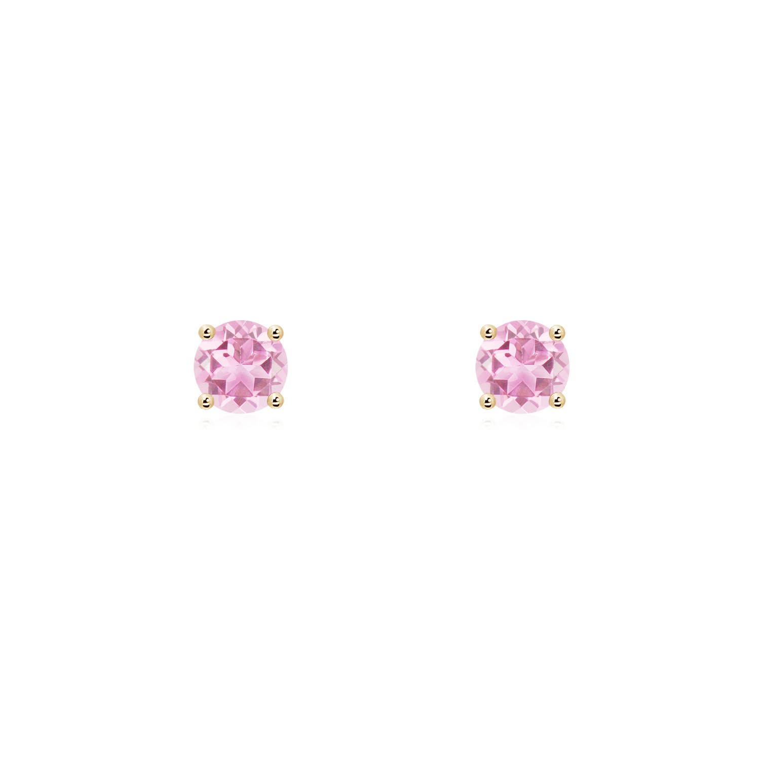 ANGARA Natural 0.22 Ct A-Grade Round Pink Tourmaline Stud Earrings in 14K Gold - Picture 16 of 22