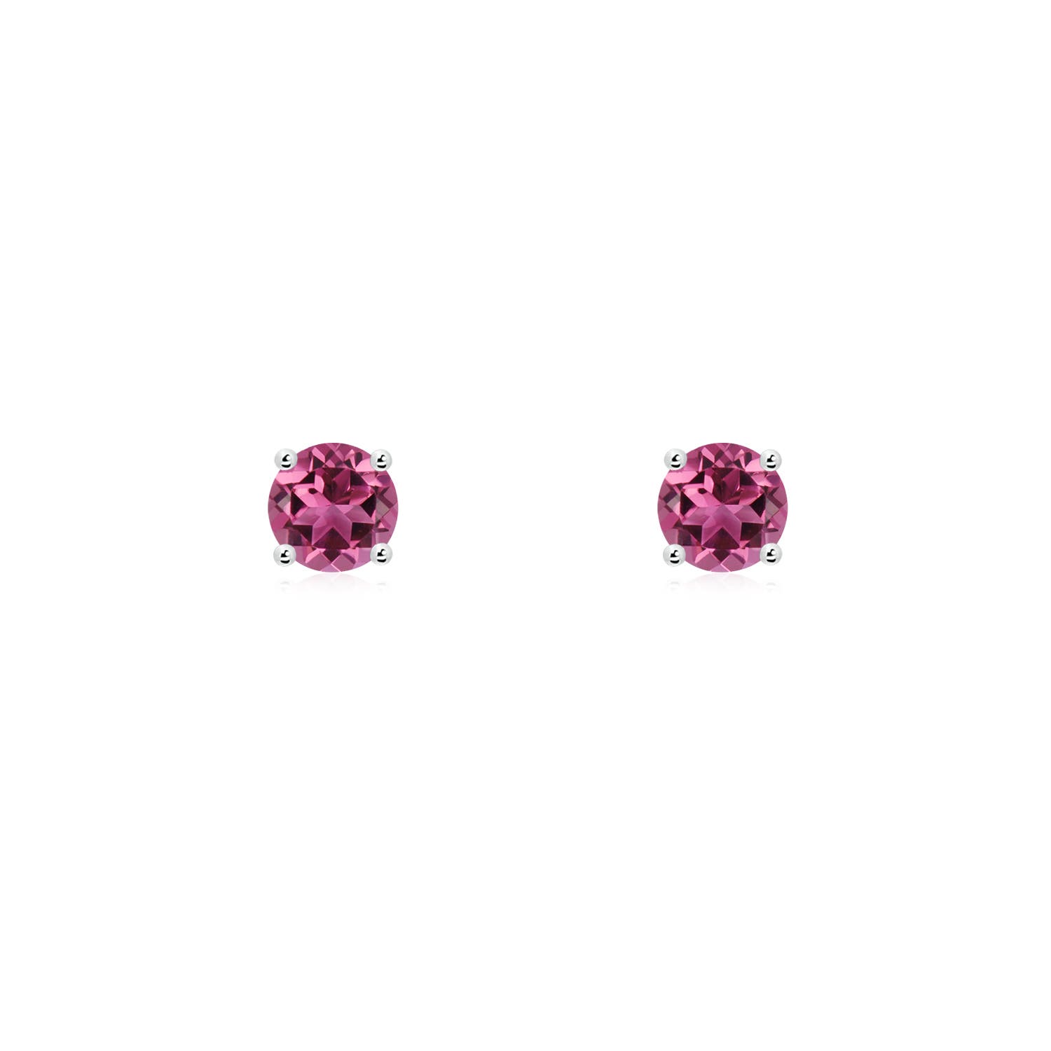 ANGARA 0.22 Ct AAAA-Grade Round Pink Tourmaline Stud Earrings in 14K Solid Gold - Picture 9 of 22