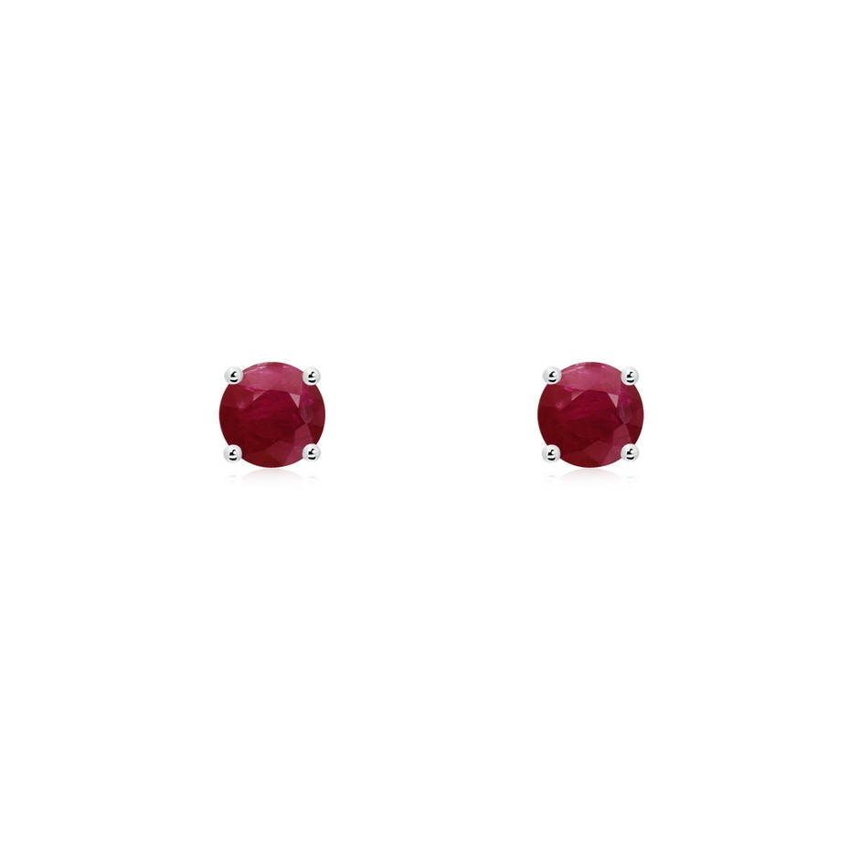 3mm A Round Ruby Stud Earrings in P950 Platinum 