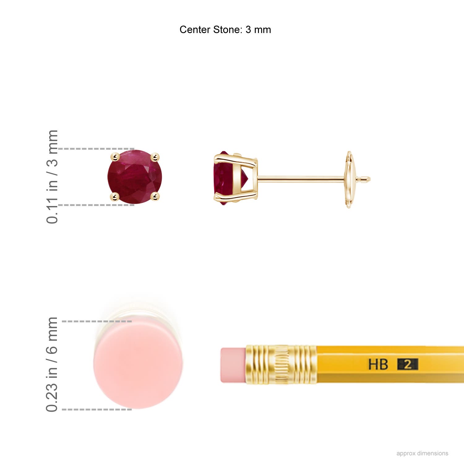 A - Ruby / 0.3 CT / 14 KT Yellow Gold