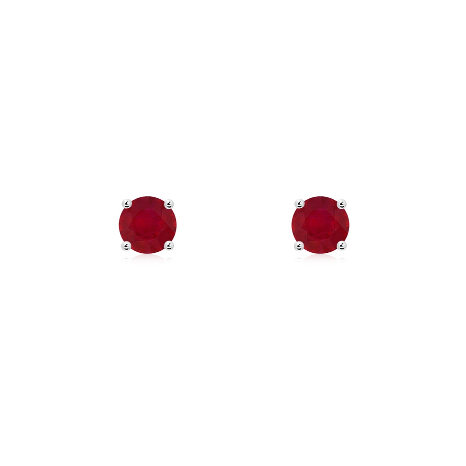 3mm AA Round Ruby Stud Earrings in P950 Platinum 