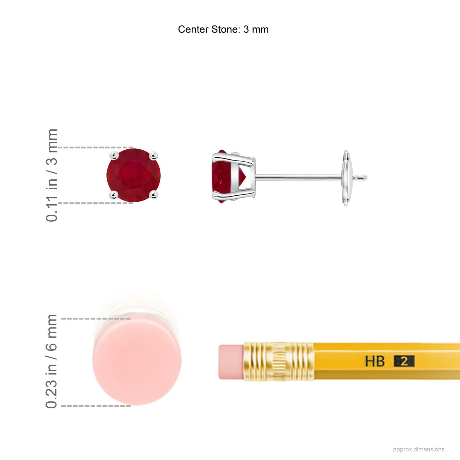 AA - Ruby / 0.3 CT / 14 KT White Gold