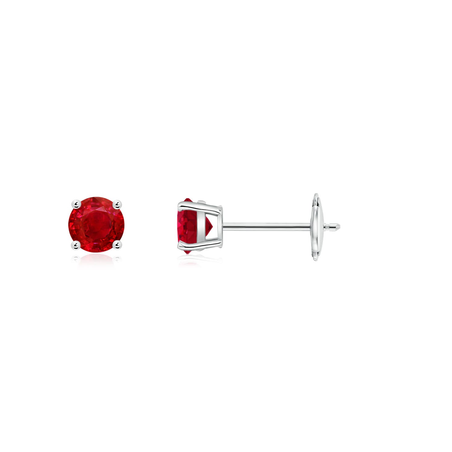 AAA - Ruby / 0.3 CT / 14 KT White Gold