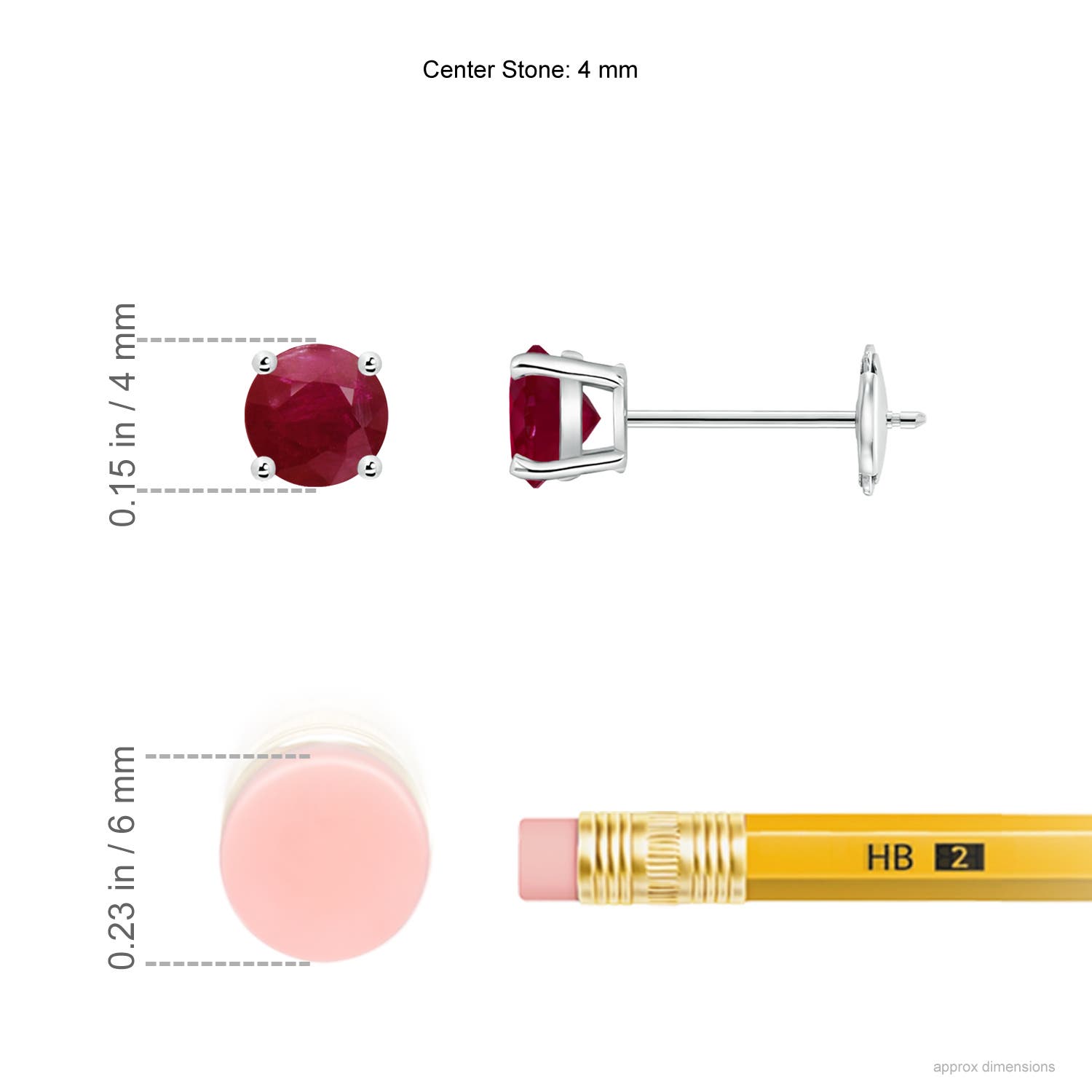 A - Ruby / 0.68 CT / 14 KT White Gold