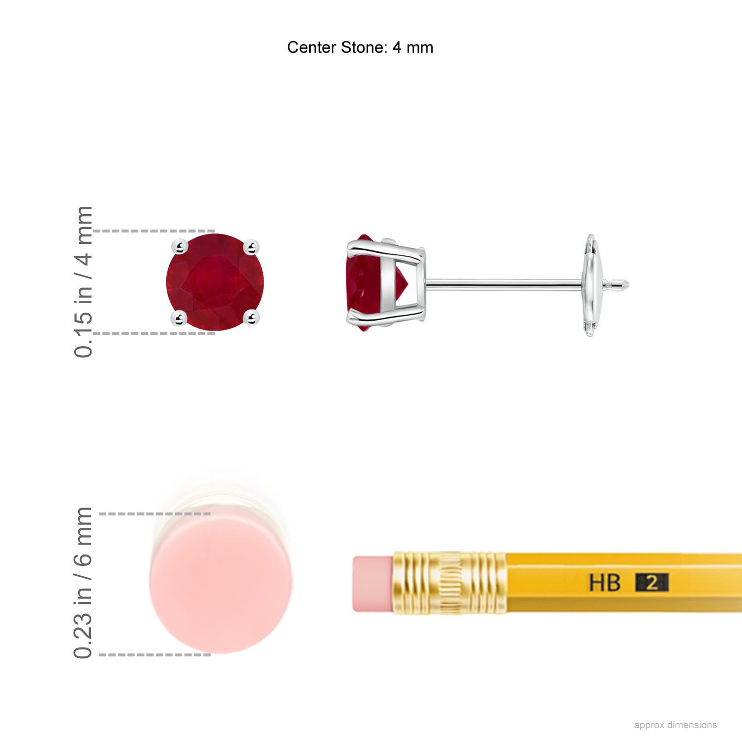 AA - Ruby / 0.68 CT / 14 KT White Gold