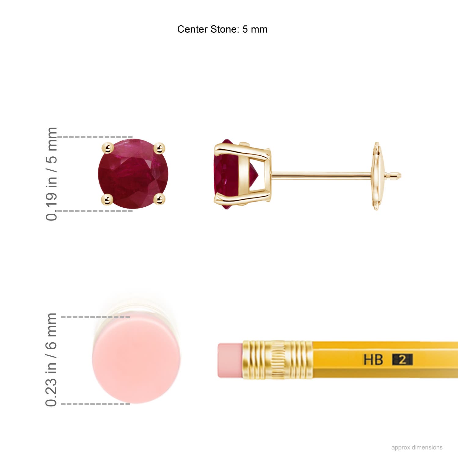 A - Ruby / 1.2 CT / 14 KT Yellow Gold