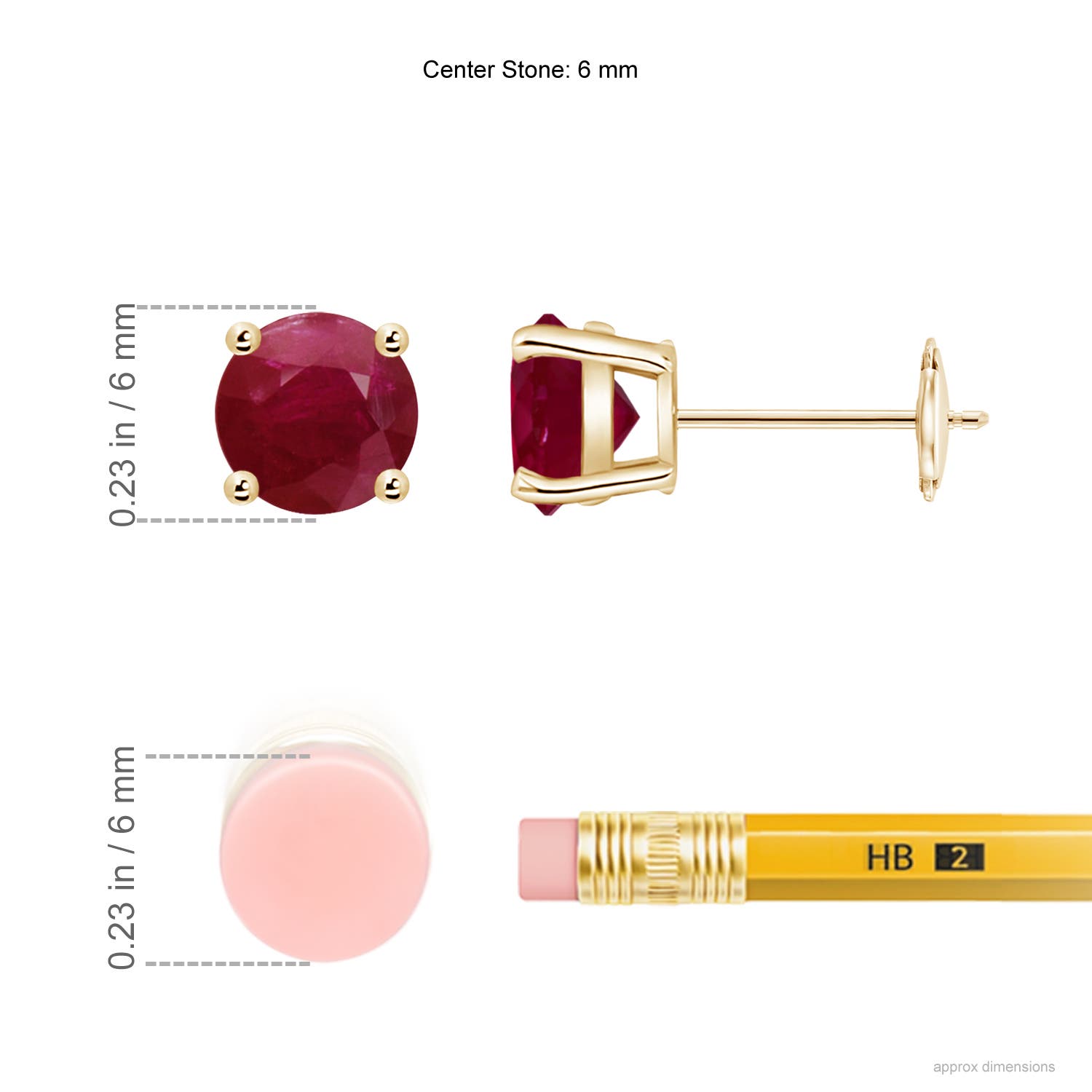 A - Ruby / 2 CT / 14 KT Yellow Gold